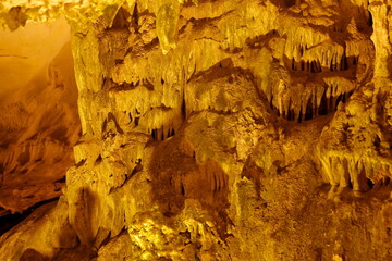 Dupnisa Caves; It is a large underground system that has been developing for about four million years. There are rich dripstone formations in the cave. Turkey.