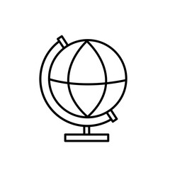 School globe. Globe model in doodle style isolated on a white background. Model of the Earth for graphics, clipart, web, mobile, ui. Desktop world earth globe line icon, linear style pictogram