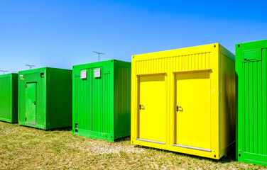 modern mobile container at a construction site