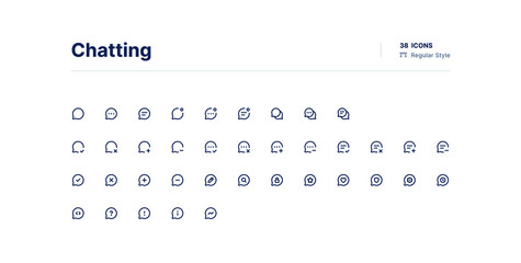 Chatting UI Icons Pack Line Style