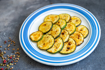 fried zucchini vegetable grill fresh meal food snack on the table copy space food background rustic top view