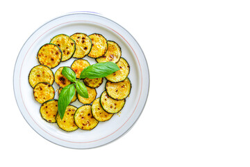 fried zucchini vegetable grill fresh meal food snack on the table copy space food background rustic top view