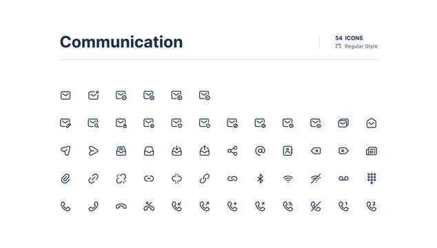 Communication UI Icons Pack Line Style