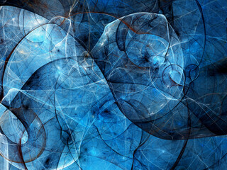 blue abstract fractal background 3d rendering illustration