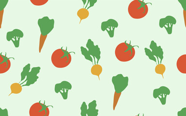 Fototapeta premium vegetables pastel seamless pattern