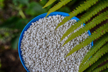 Heap of composite mineral fertilizers.