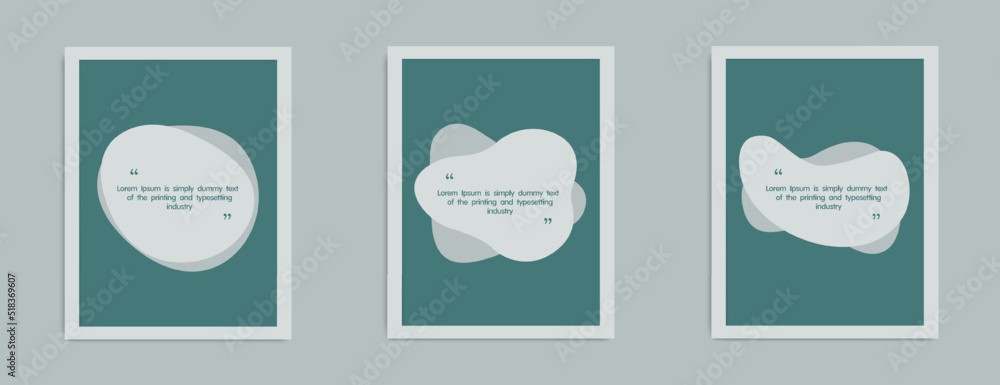 Poster quote frames blank template set. blank template for your text, speech quotes in an empty bubble