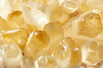 Macro yellow quartz crystal
