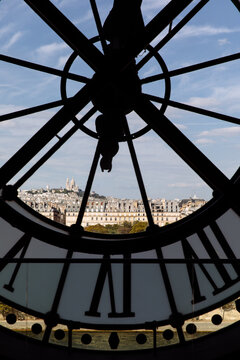View of the Sacre Coeur through the clock