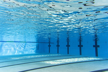 underwater view of empty swimming pool