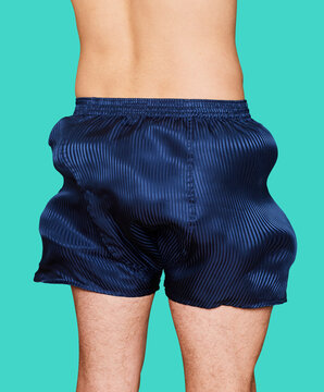Silk boxer shorts on male 