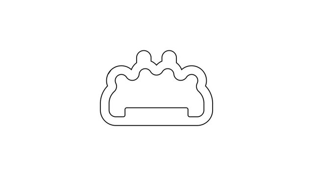 Black line Brass knuckles icon isolated on white background. 4K Video motion graphic animation