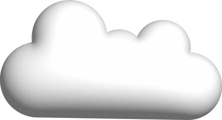 Cloud 3d icon on the white background.	