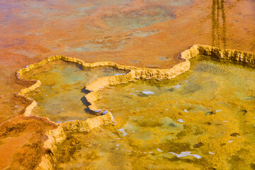 Yellowstone detail of hot spring terraces