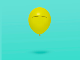 Balloon with plucked eyebrows