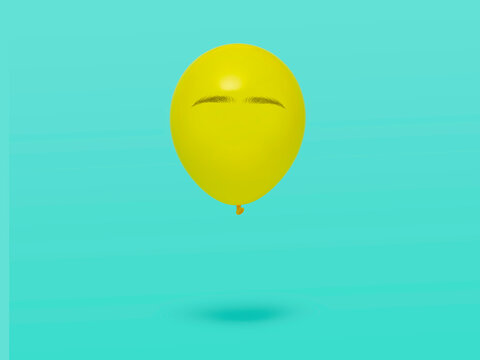 Balloon with plucked eyebrows