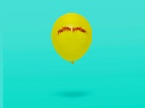 Balloon with chunky eyebrows