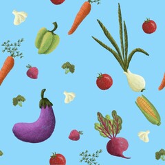 seamless pattern with vegetables 