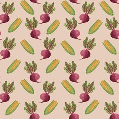 seamless pattern with vegetables
