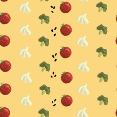 seamless background with vegetables
