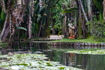 lake view in natural landscape