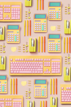 Seamless pattern of ?olorful papermade stationery