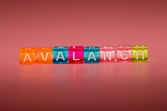 the word "avalance" made up of cubes