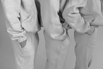 Black and white shooting of sportswear in a minimalist style