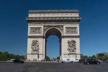 Fototapeta na wymiar Arc de Triomphe in Paris, France on the Champs Elysées