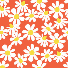 Fototapeta na wymiar Beautiful floral pattern in small daisies. Ditsy print. Floral seamless background. Vintage template for fashion prints.