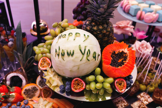 Designed festive candy bar for New Year party 