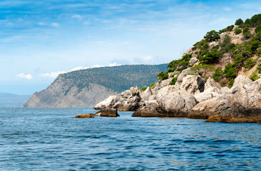 Rocky coast of the Black Sea, Crimea.