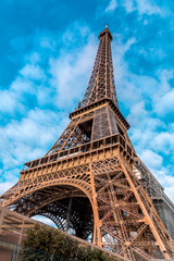 The iconic Eiffel Tower in a sunny winter day