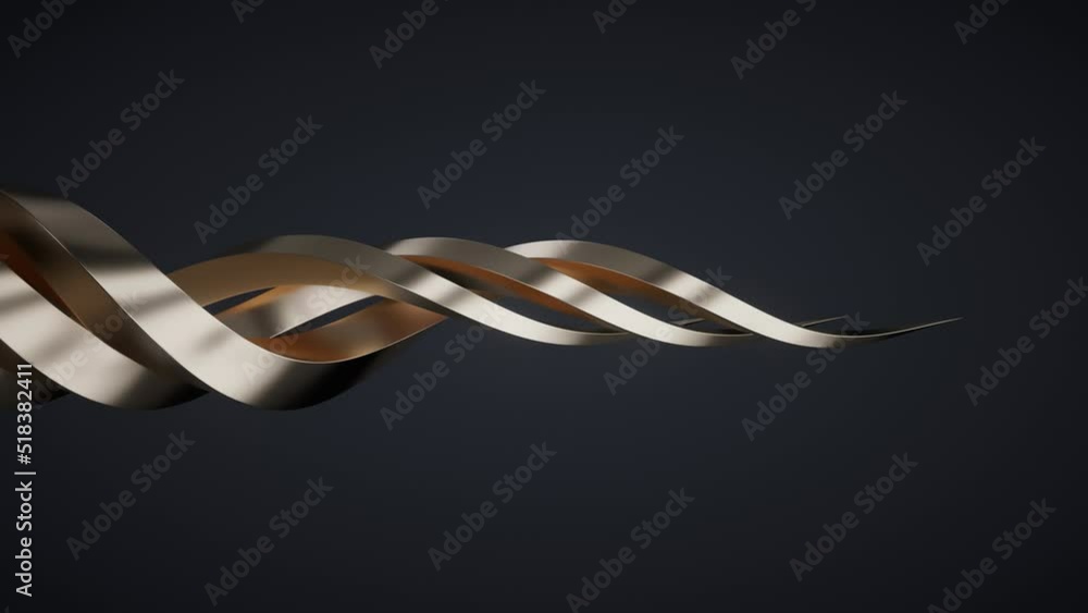 Poster metallic curve geometry background, 3d rendering.