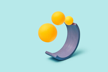 Balls balancing on ramp