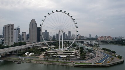 Marina Bay, Singapore: The Iconic Marina Bay Sands Landmark Hotel, Art Museum and Surrounding Tourist Attraction Areas