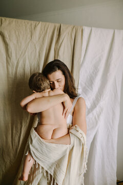 portrait of a woman with a child