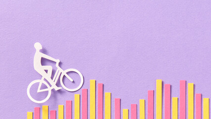 Cyclist riding on diagram