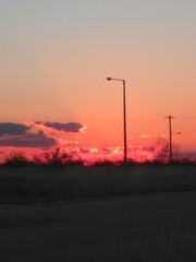 Cotulla TX sunset in the city
