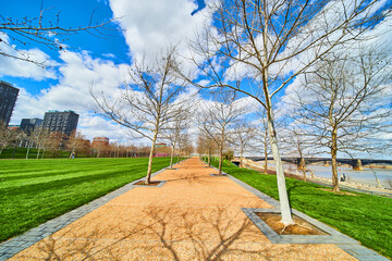 Walking path through St. Louis in early spring