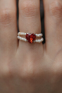 Stylish ring on crop hand
