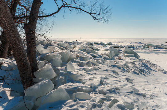 Ice Shoves On Lake Winnebago, Wisconsin