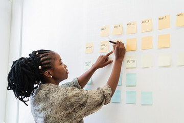 Business woman brainstorming