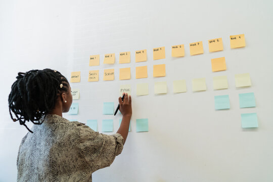 Business woman brainstorming