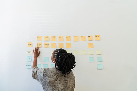 Business woman brainstorming