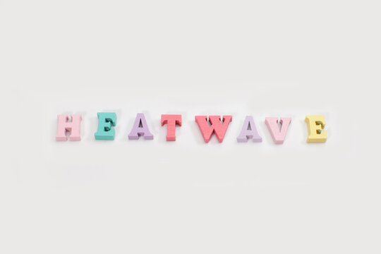 word heatwave arranged with colorful letters