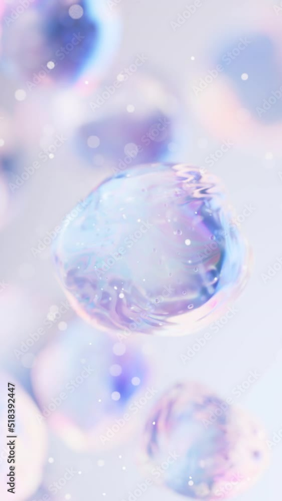 Poster transparent bubble with gradient colors, 3d rendering.