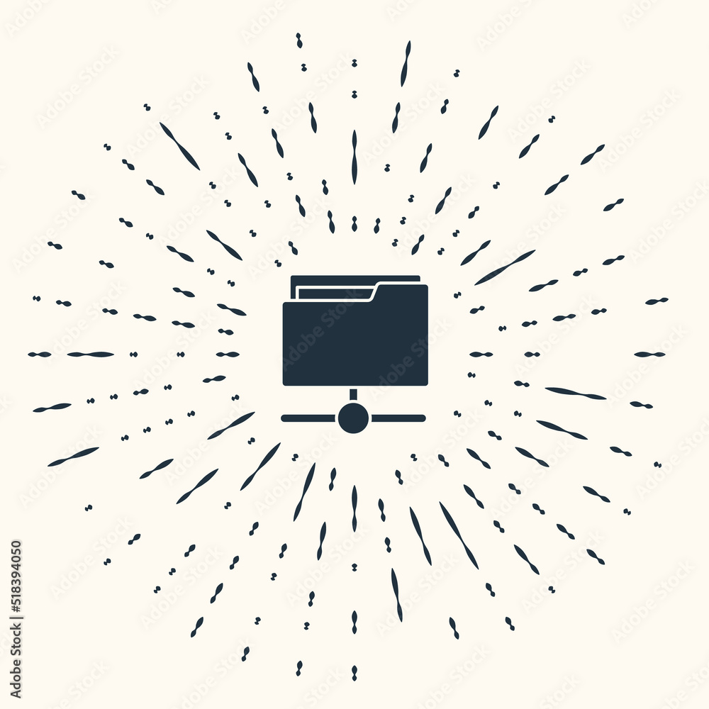 Poster grey ftp folder icon isolated on beige background. software update, transfer protocol, router, teamw