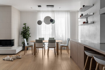 Apartment in contemporary style with white walls