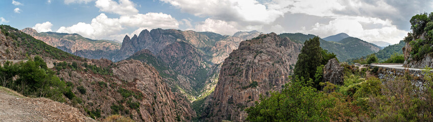 High rocky mountains on Corsica island